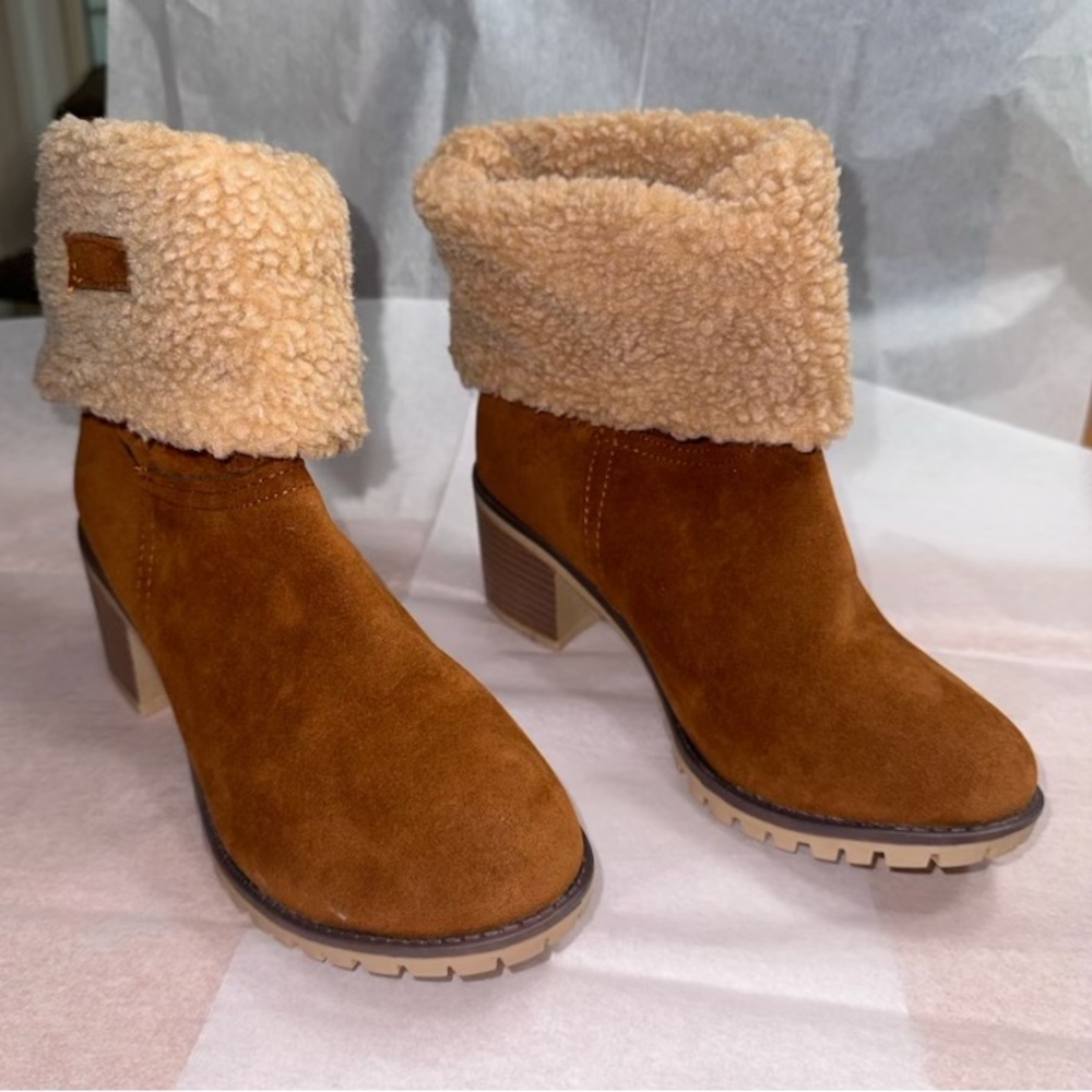 WINTER EARTH TONES FAUX SUEDE BOOTIES